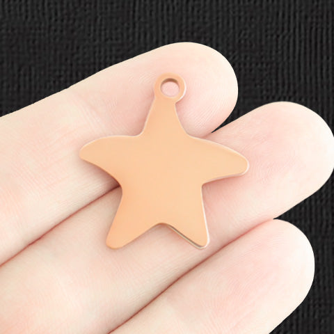 Custom Stainless Steel Starfish Charm - Personalized