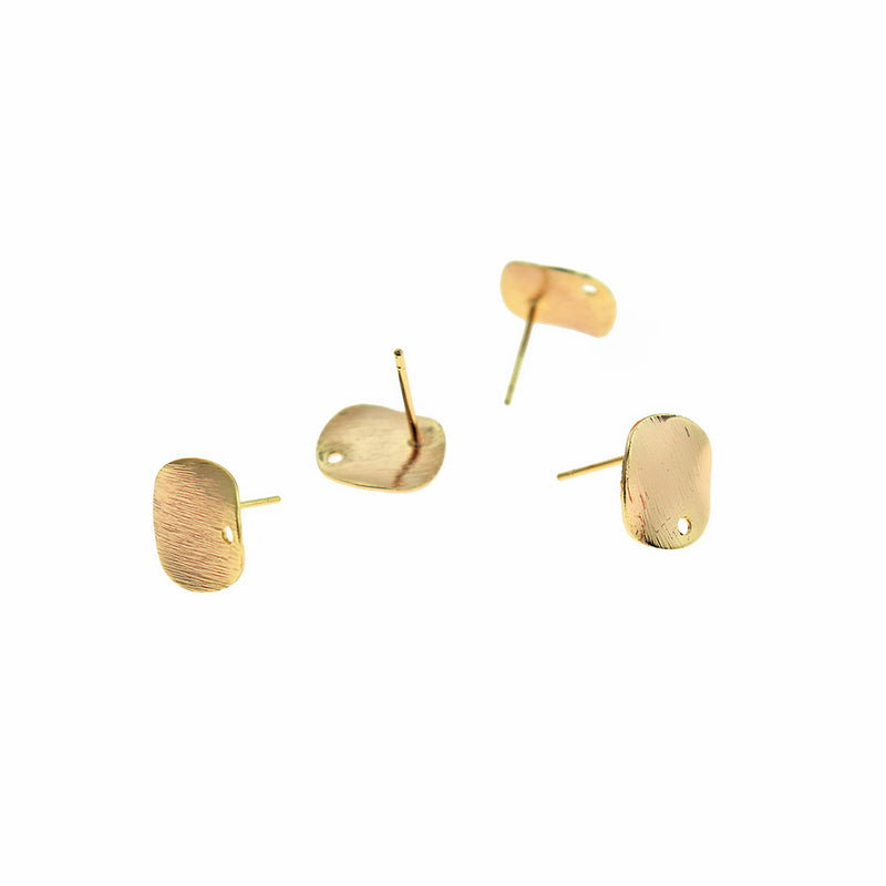 Gold Tone Earrings - Stud Bases - 12 mm - 2 Pieces 1 Pair - BR112