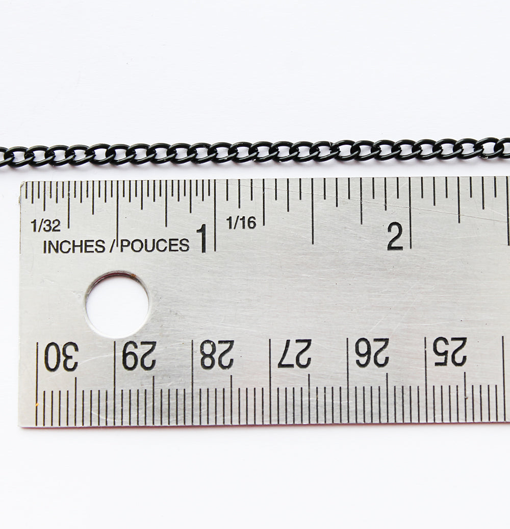 BULK Chaîne gourmette de couleur noire 32 pi - 3 mm - FD173