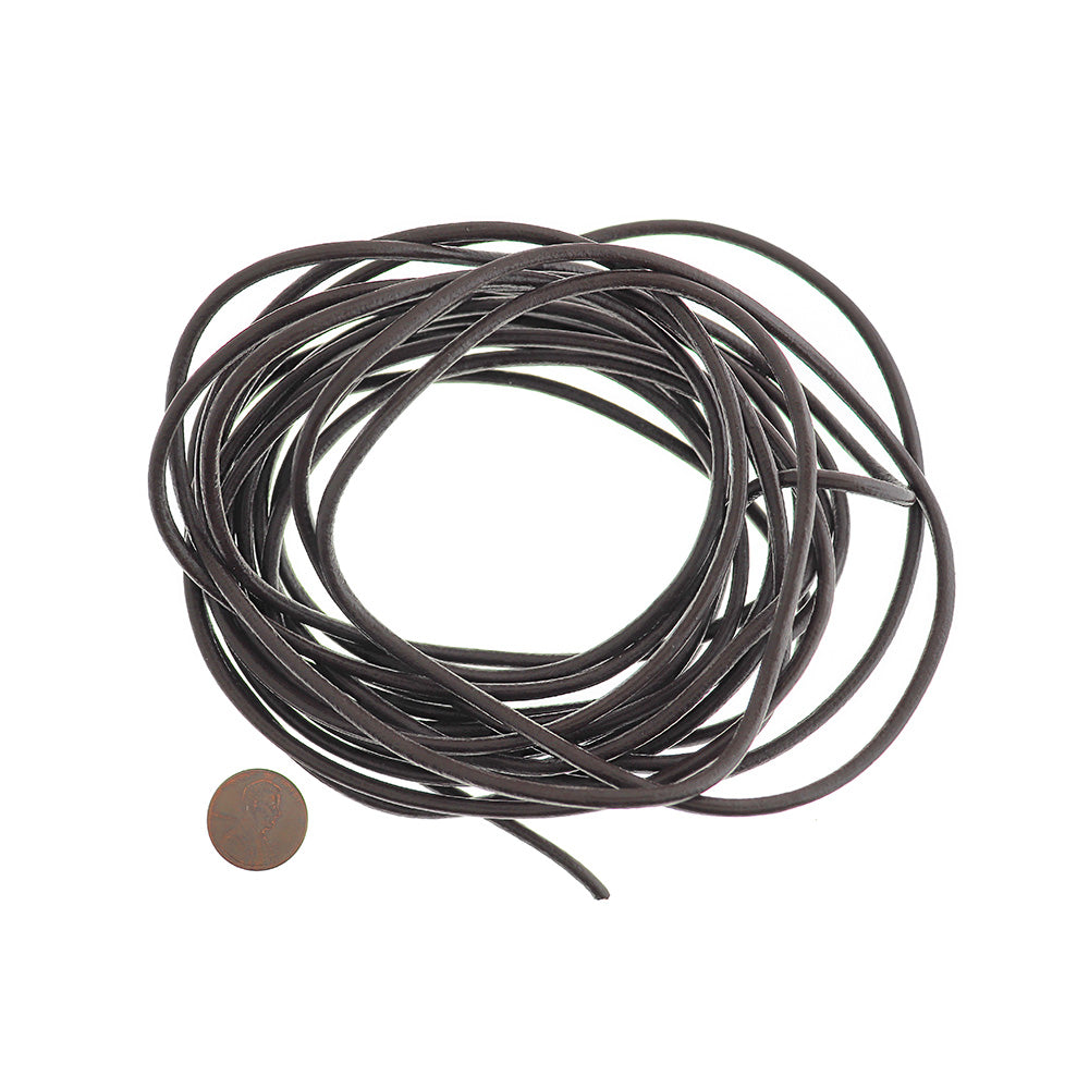 BULK Brown Leather Cord 16Ft - 3mm - FD572