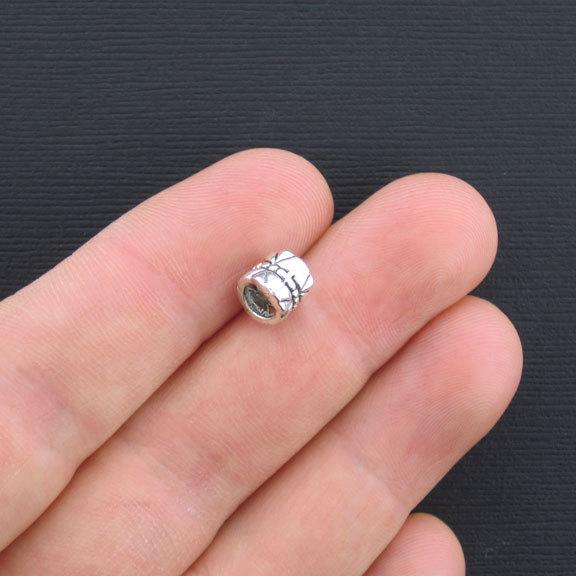 Bail Beads 11mm x 7mm - Antique Silver Tone - 10 Beads - SC3029