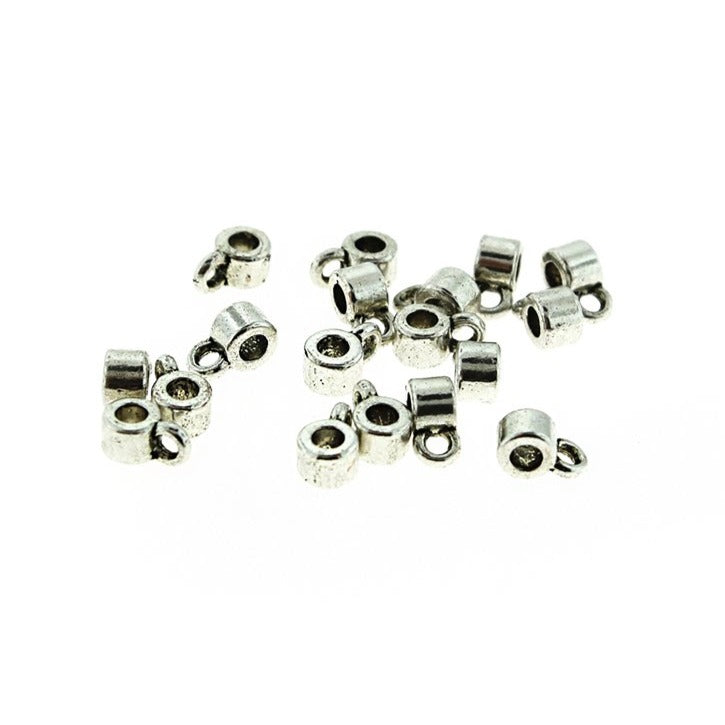 Perles de caution 6mm x 3mm - ton argent - 100 perles - FD828