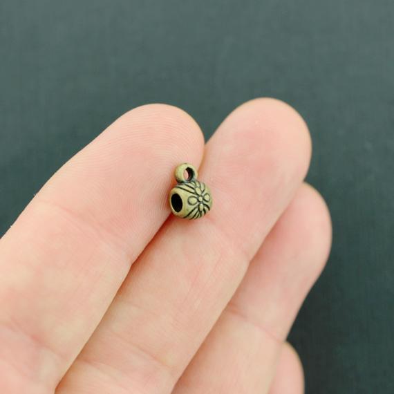 Bail Beads 8mm x 5mm - Antique Bronze Tone - 20 Beads - BC006