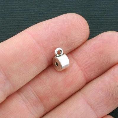 Bail Metal Beads 9mm x 6mm - Antique Silver Tone - 12 Beads - SC4379