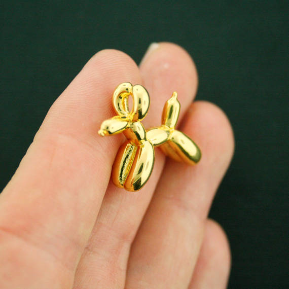 Charm Chien Ballon Doré 3D - GC474