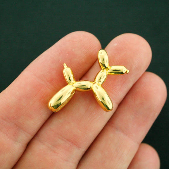 Charm Chien Ballon Doré 3D - GC474