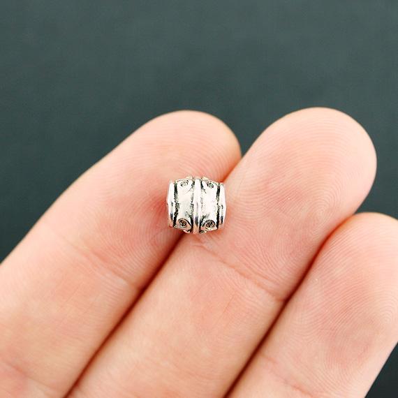 Barrel Spacer Beads 8mm - Silver Tone - 15 Beads - SC7778