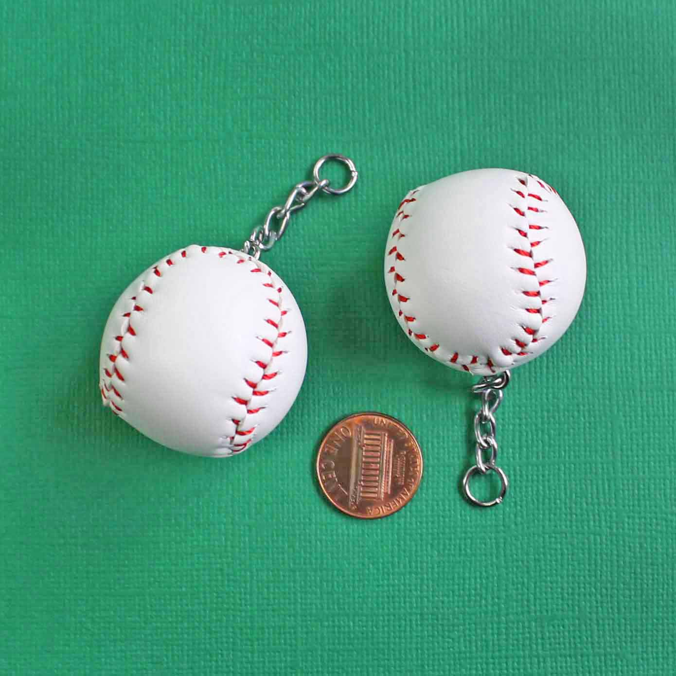 Baseball Imitation Leather Charm 3D - K256