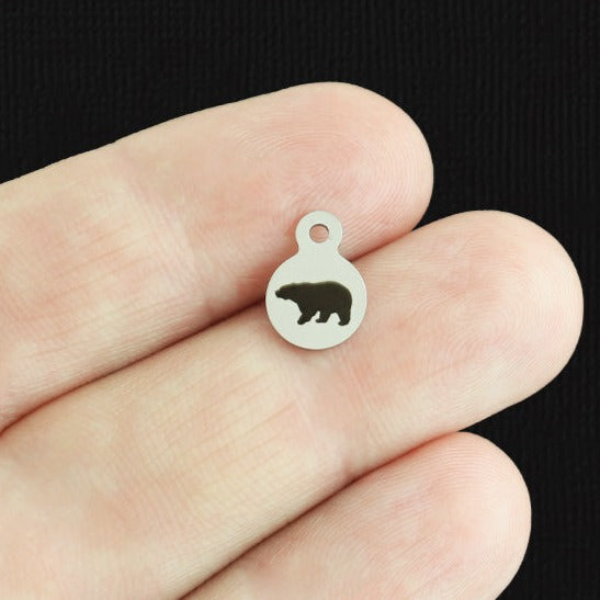 Bear Stainless Steel 8mm Loop Charms - BFS004-7911
