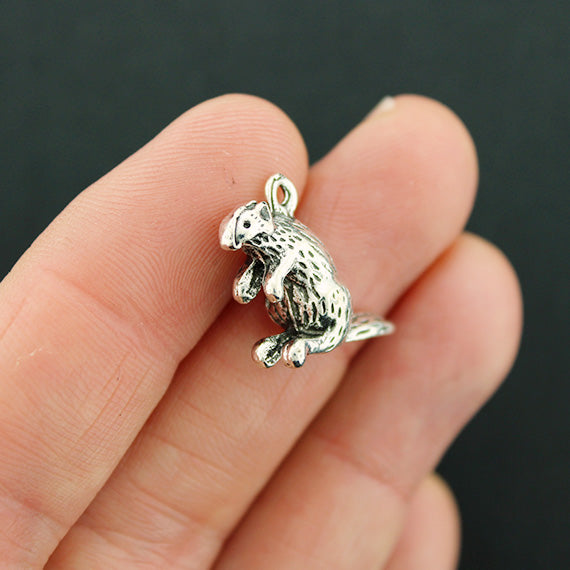 Beaver Antique Silver Tone  Charms 3D - SC5485