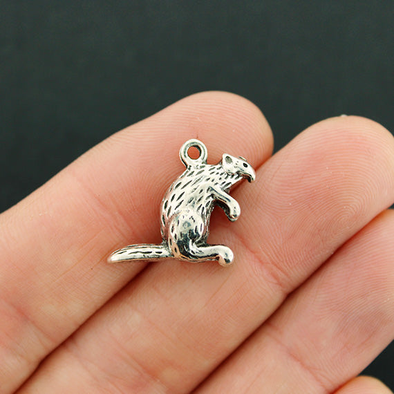 Beaver Antique Silver Tone  Charms 3D - SC5485