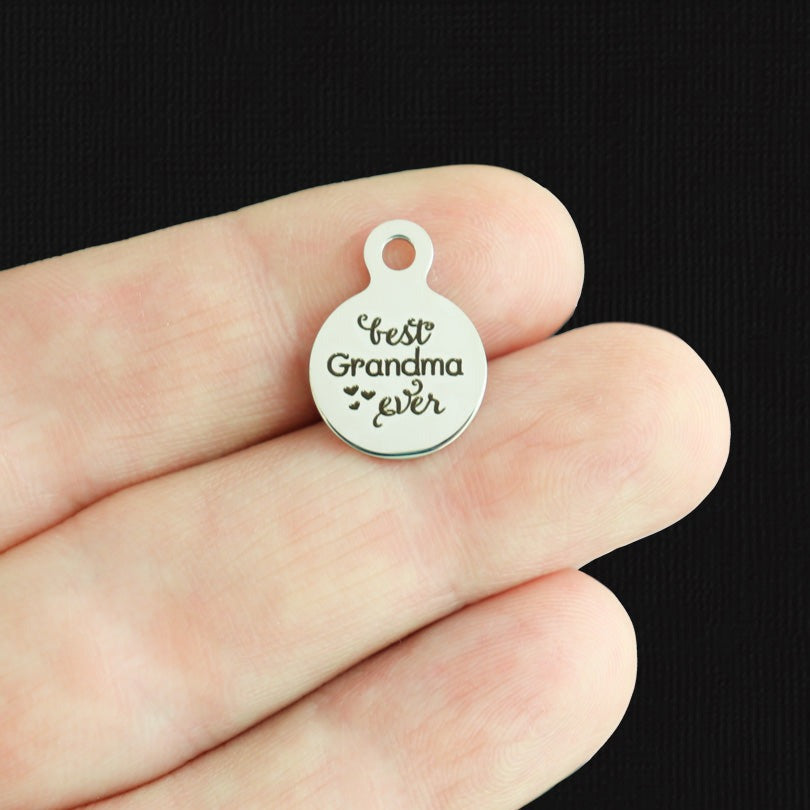 Best Grandma Ever Stainless Steel 13mm Loop Charms - BFS008-8055