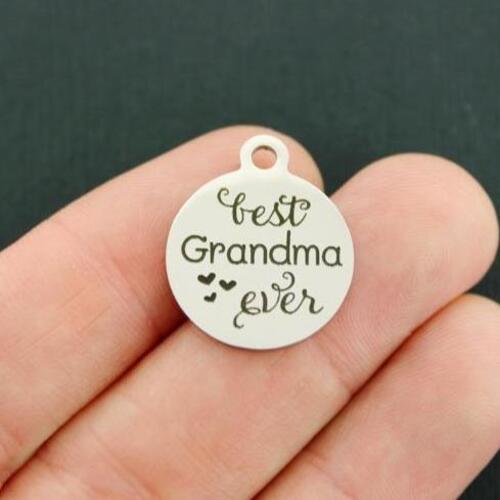 Best Grandma Ever Stainless Steel Charms - BFS001-4422