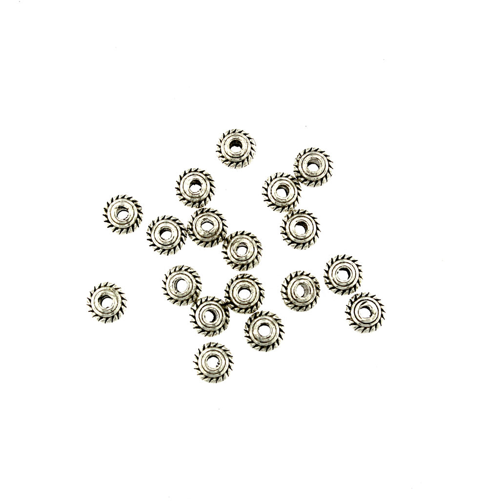 Perles intercalaires toupies 5 mm x 3 mm - ton argent antique - 50 perles - SC6680