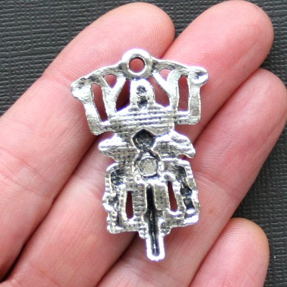 Biker Antique Silver Tone Charm - SC2567