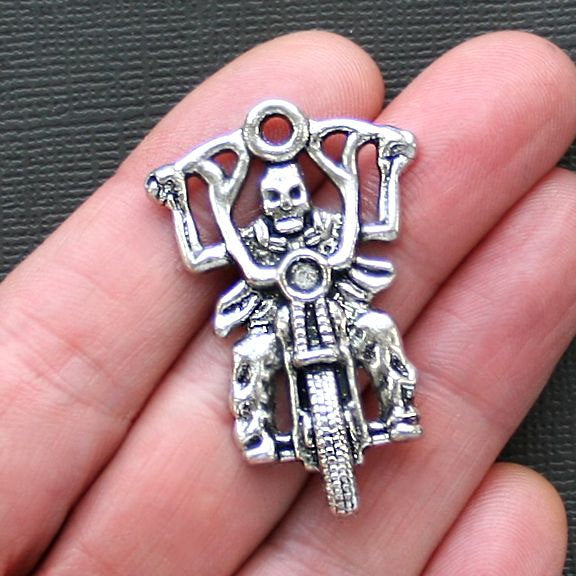 Biker Antique Silver Tone Charm - SC2567