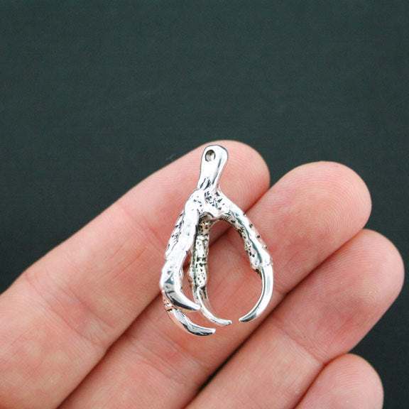 Bird Talons Antique Silver Tone Charm 3D - SC3261