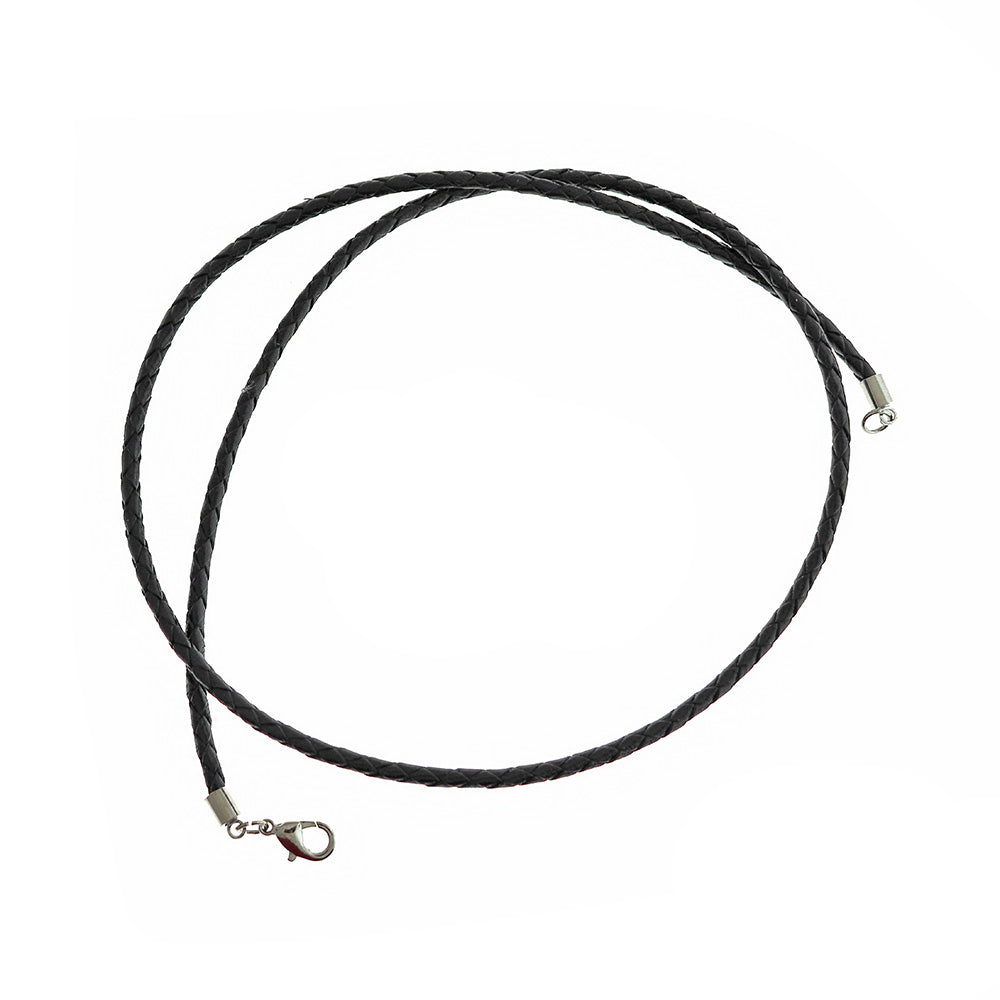 Black Polyester Cord Necklace 21" - 3mm - Choose Your Quantity!
