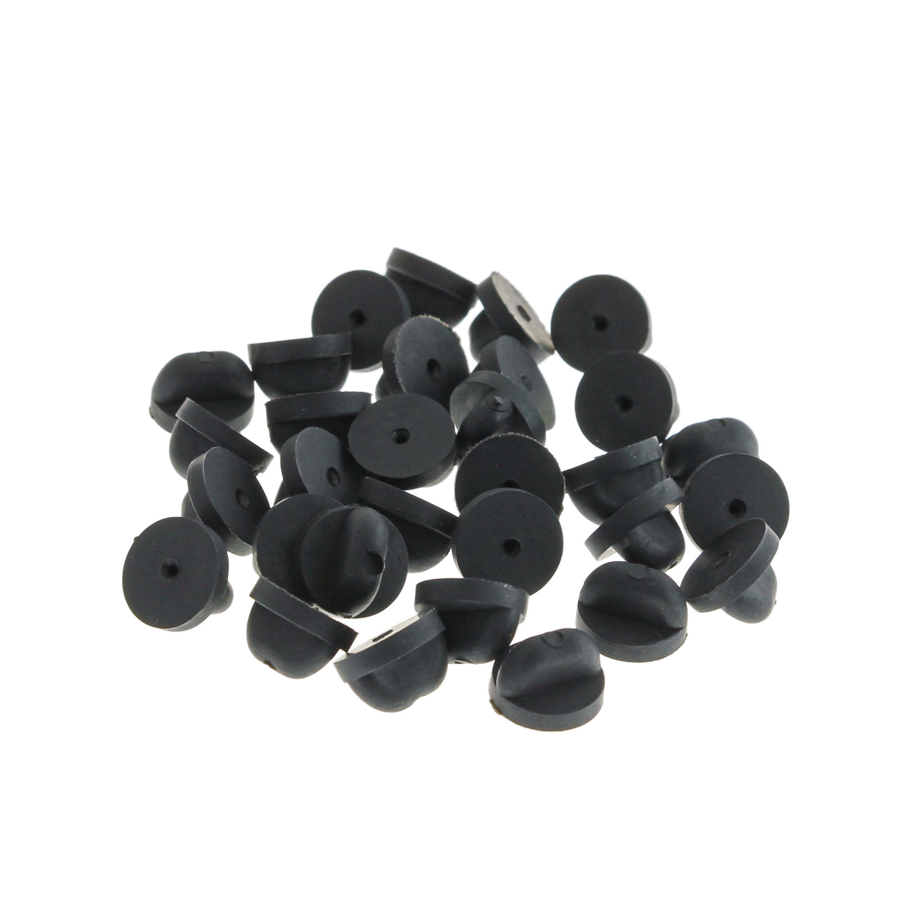 Black Rubber Brooch Backs - 10mm - 10 Pieces - FD158