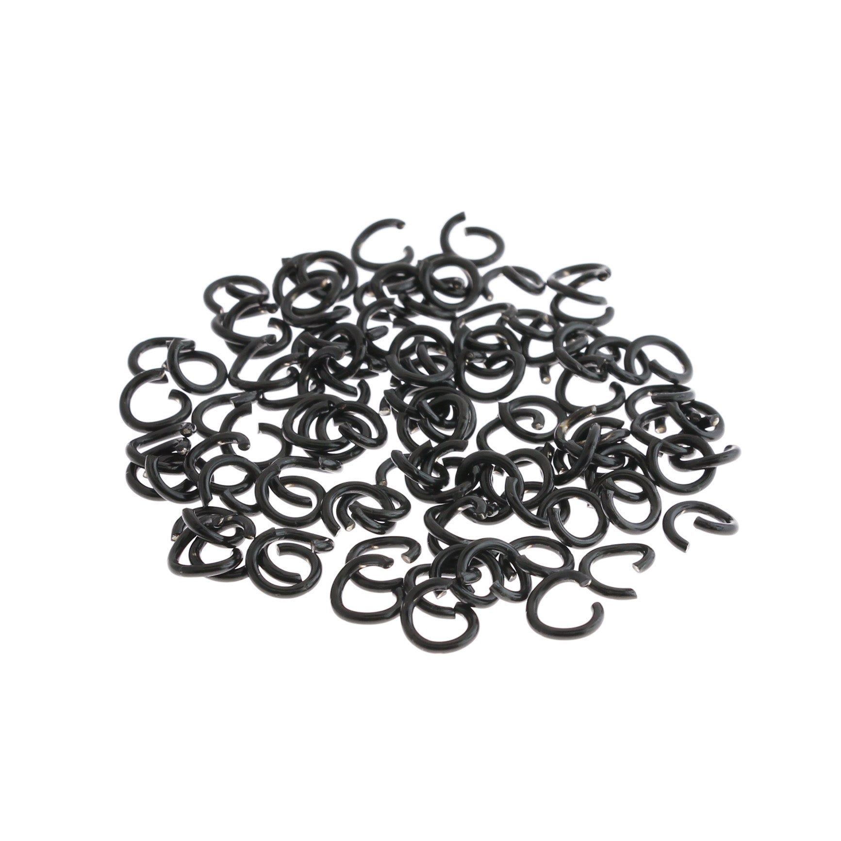 Black Stainless Steel Jump Rings 7mm x 1mm - Open 18 Gauge - 20 Rings - SS108