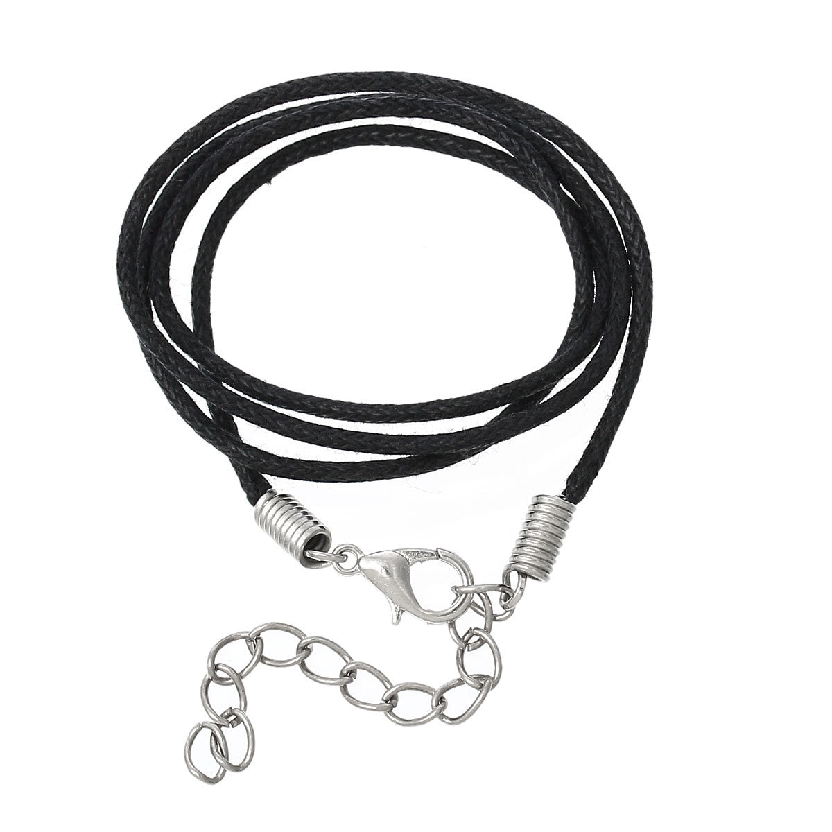 Black Wax Cord Necklace 18" Plus Extender - 1.6mm - Choose Your Quantity!