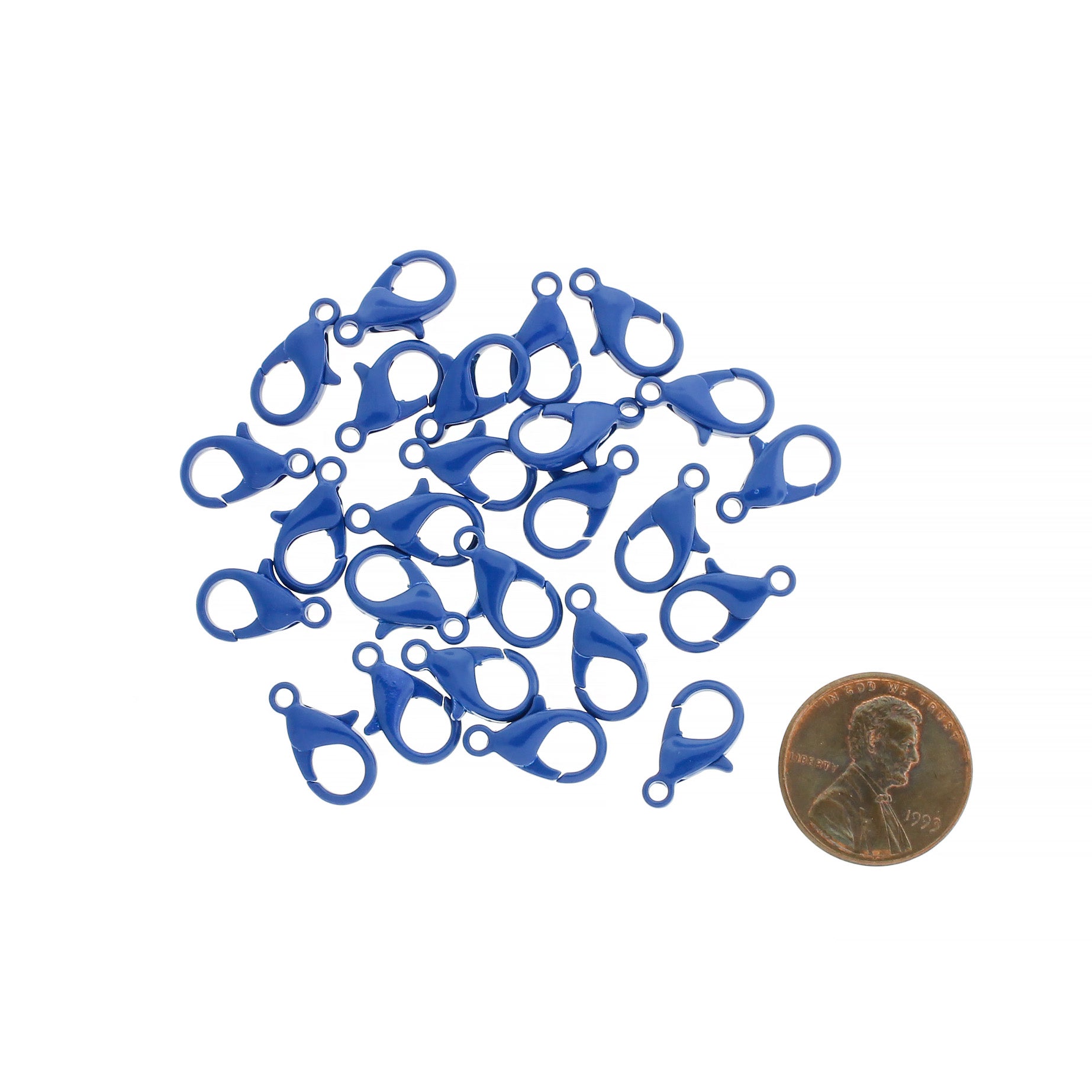 Blue Enamel Lobster Clasps 14mm x 8mm - 10 Clasps - FF284
