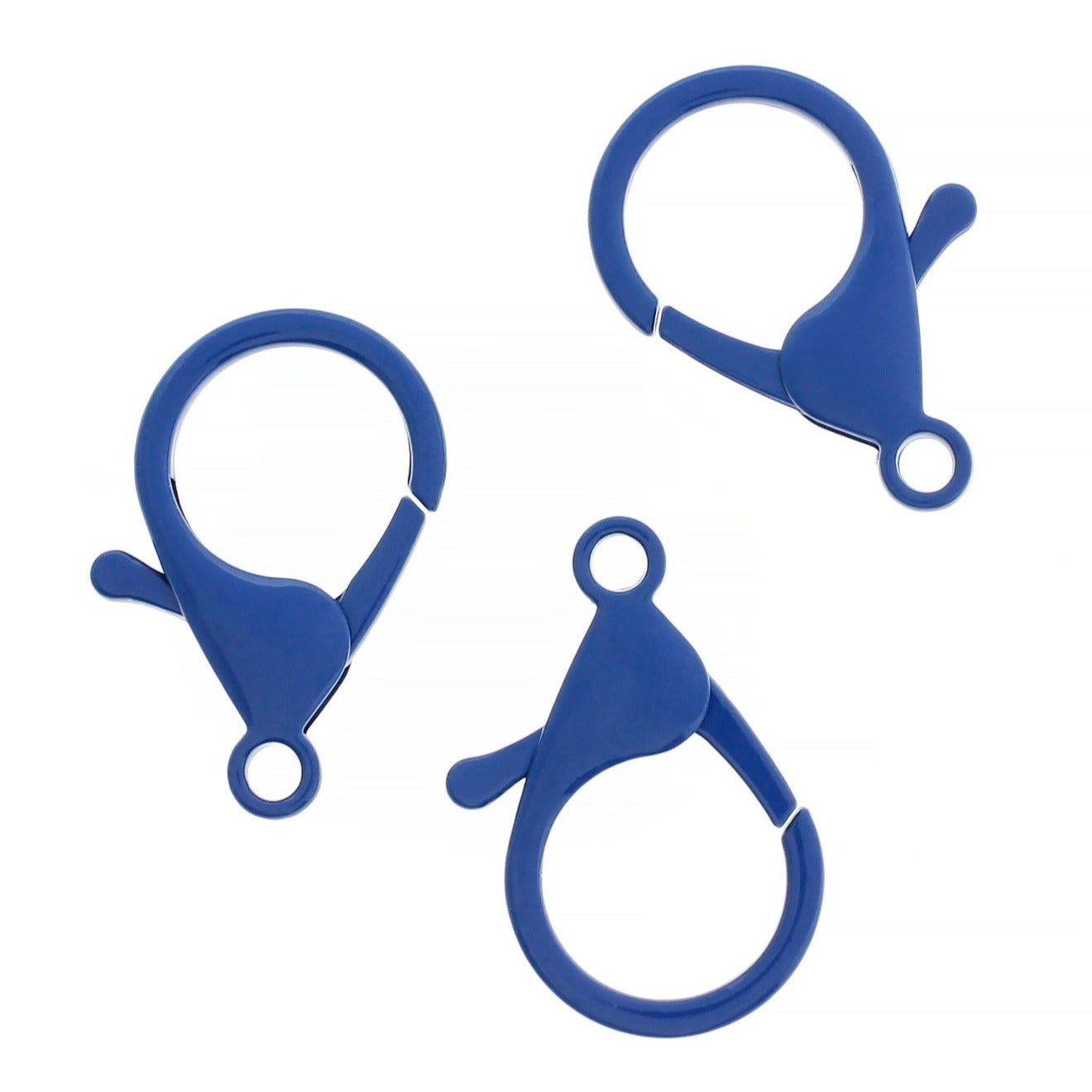 Blue Enamel Lobster Clasps 35mm x 23mm - 4 Clasps - FD1034