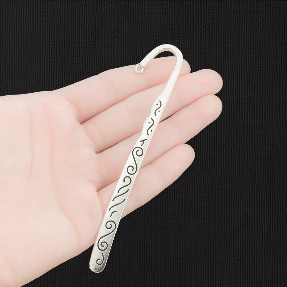 Bookmark Antique Silver Tone Charm 2 Sided - SC3106