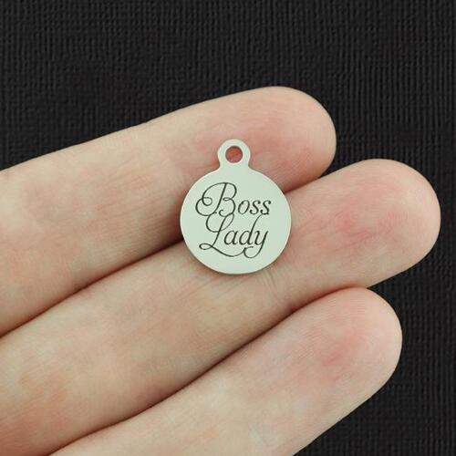 Boss Lady Stainless Steel Small Round Charms - BFS002-5537