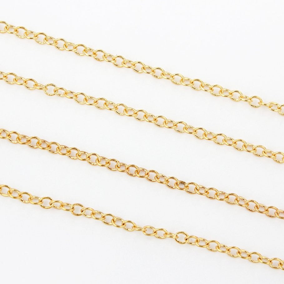 Brass Cable Chain - 1.5mm - Choose Your Length & Tone!