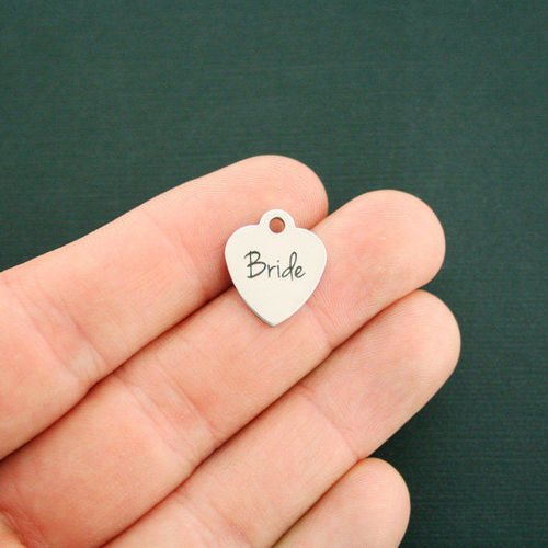 Bride Stainless Steel Small Heart Charms - BFS012-1936