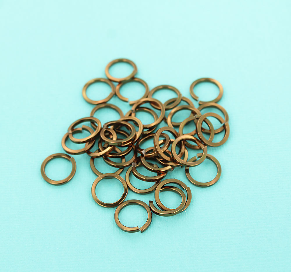 Anneaux de jonction en bronze 13 mm x 1,6 mm - Calibre 14 ouvert - 25 anneaux - MT010