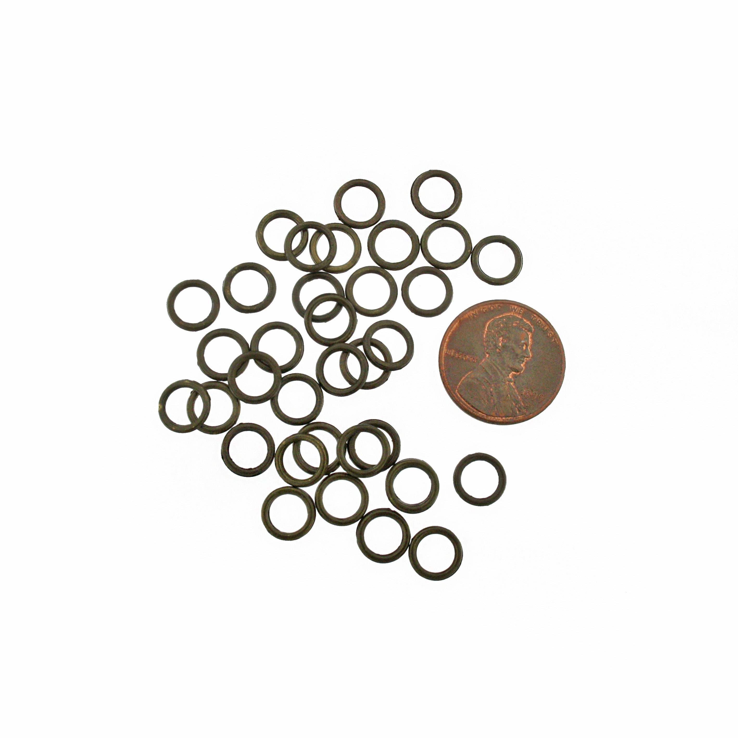 Bronze Tone Jump Rings 8mm x 1.2mm - Closed 16 Gauge - 100 Rings - J040