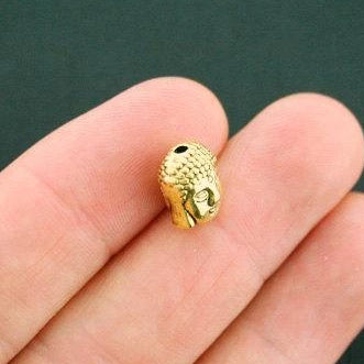 Buddha Spacer Beads 11mm x 9mm - Gold Tone - 8 Beads - GC923