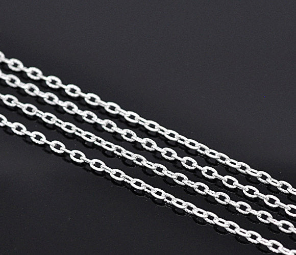 Bulk Silver Tone Cable Chain 32ft - 2.5mm - FD180