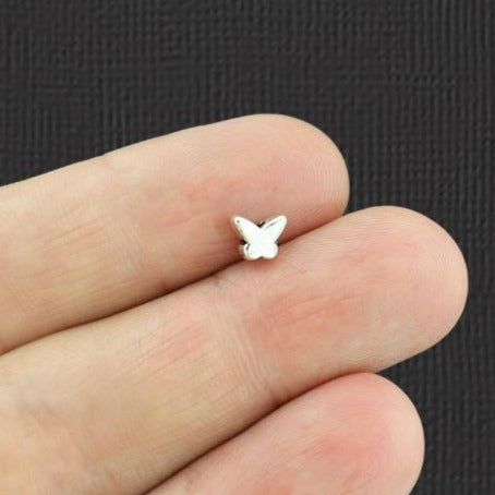 Butterfly Spacer Beads 5mm x 4mm - Antique Silver Tone - 50 Beads - SC4214