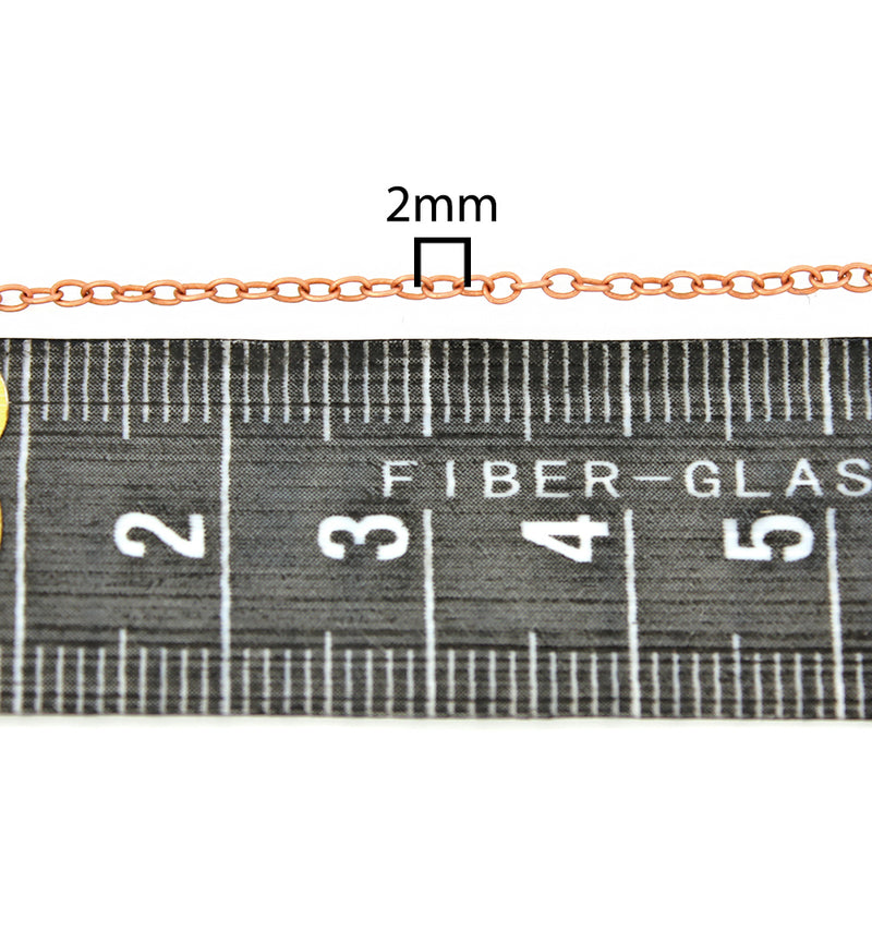 BULK Chaîne de câble en cuivre - 1,5 mm - Choisissez votre longueur - 1 mètre + - CH019