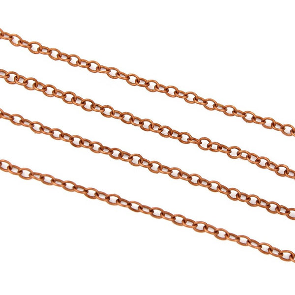 BULK Chaîne de câble en cuivre - 1,5 mm - Choisissez votre longueur - 1 mètre + - CH019