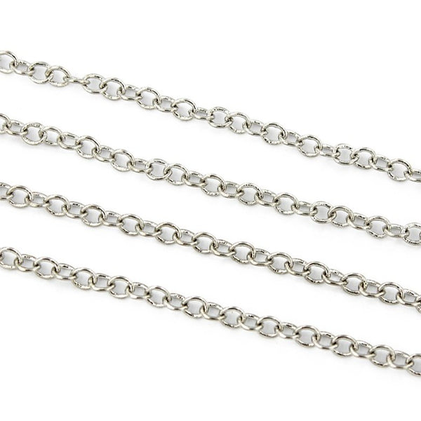 BULK Silver Tone Cable Chain - 1.5mm - Choose Your Length - 1 Meter + - CH020