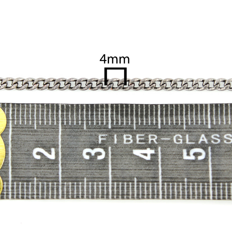 BULK Gunmetal Tone Curb Chain - 3mm - Choose Your Length - 1 Meter + - CH042