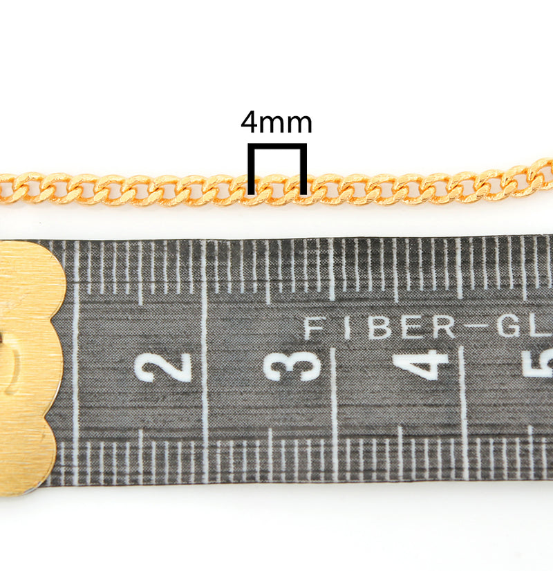 BULK Gold Tone Gourmette - 3mm - Choisissez Votre Longueur - 1 Mètre + - CH043