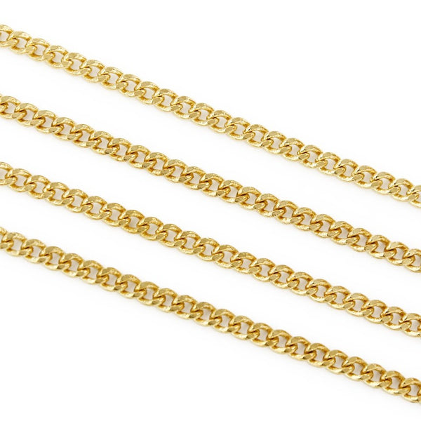 BULK Gold Tone Curb Chain - 3mm - Choose Your Length - 1 Meter + - CH043
