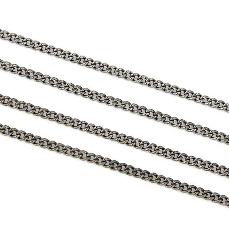 BULK Gunmetal Tone Curb Chain - 1.5mm - Choose Your Length - 1 Meter + - CH051