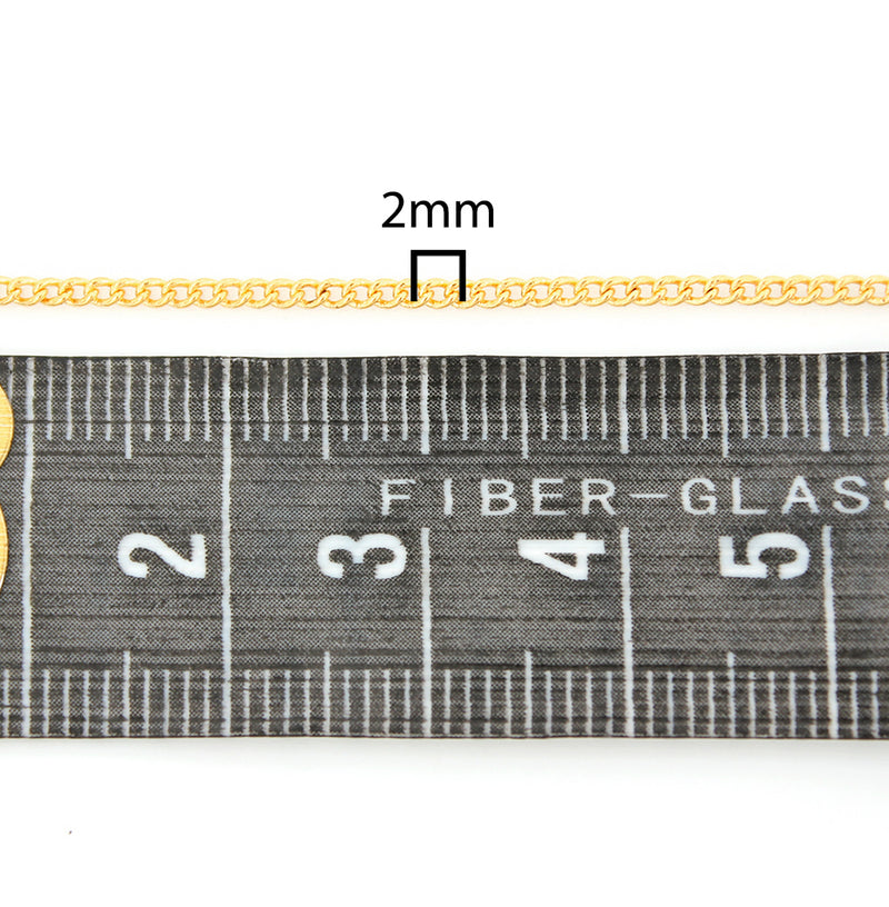 BULK Gold Tone Curb Chain - 1.5mm - Choose Your Length - 1 Meter + - CH052