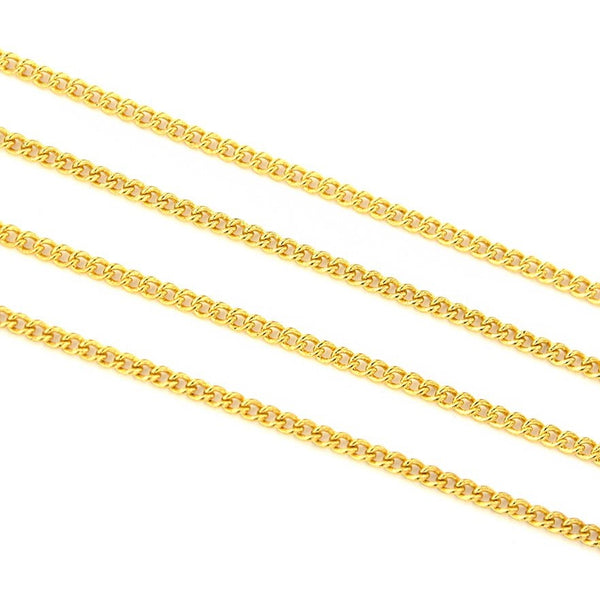 BULK Gold Tone Curb Chain - 1.5mm - Choose Your Length - 1 Meter + - CH052