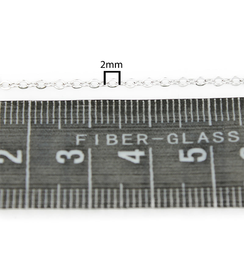 BULK Chaîne Câble Plaqué Platine - 1.5mm - Choisissez Votre Longueur - 1 Mètre + - CH060