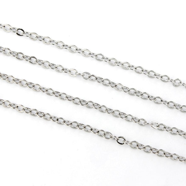 BULK Platinum Plated Cable Chain - 1.5mm - Choose Your Length - 1 Meter + - CH060