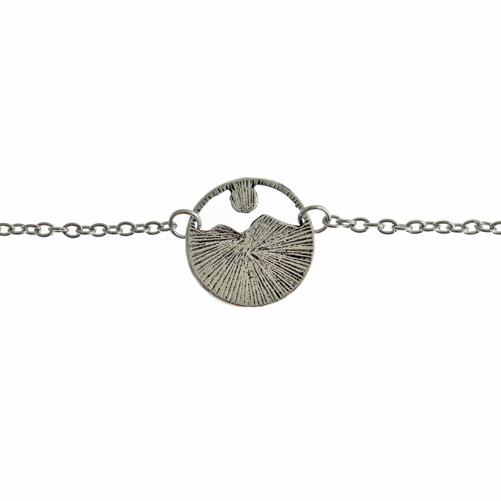 Cable Chain Necklaces 17.72" With Imitation Turquoise Mountain Ring Pendant - 5 Necklaces - Z203