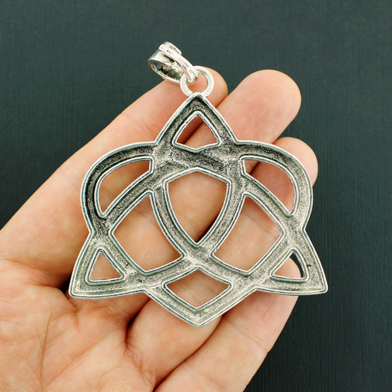Celtic Knot Heart Antique Silver Tone Charm - SC7650