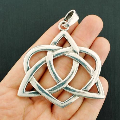 Celtic Knot Heart Antique Silver Tone Charm - SC7650